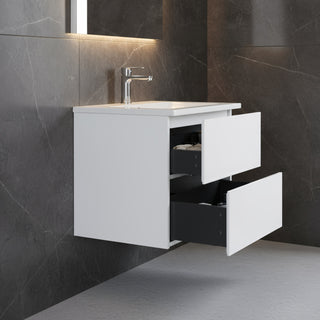 Meuble-Lavabo Mural 24po Blanc avec Comptoir de Polymarbre Blanc