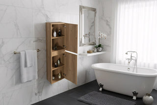 Bathroom Wall Hung Linen Cabinet - Rough Oak