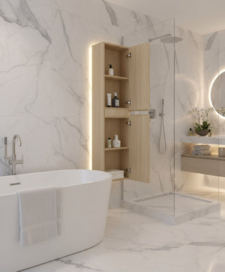 Armoire à linge suspendue murale de salle de bain - Blé