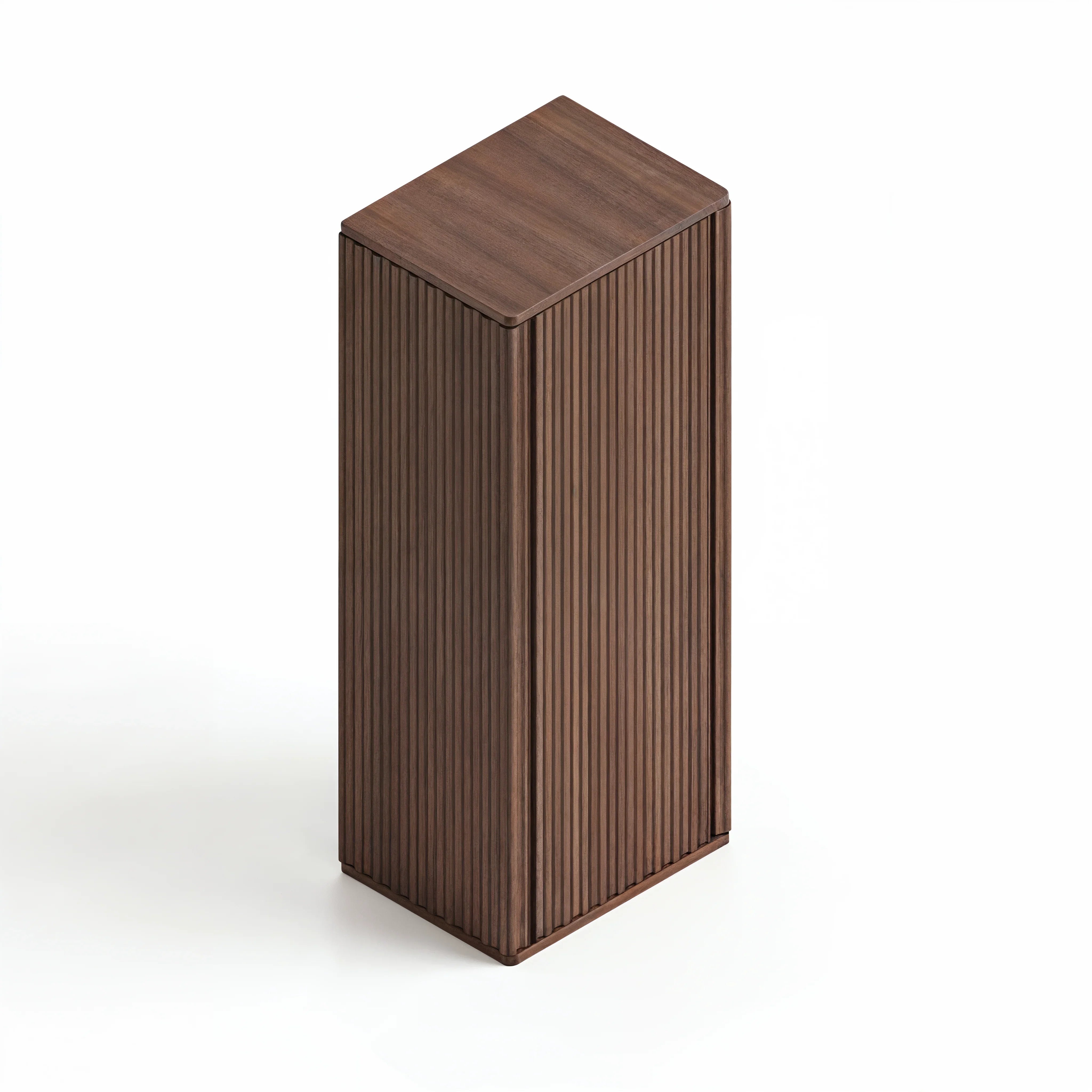 Meuble d'appoint Andorra en noyer, 1 porte avec étagères - Rangement de salle de bain