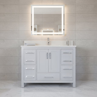 Meuble-lavabo autoportant Hampton gris 42"