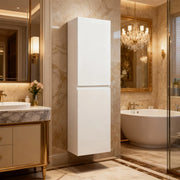 Bathroom Wall Hung Linen Cabinet - White High Gloss Capri