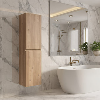 Bathroom Wall Hung Linen Cabinet - Rough Oak