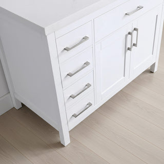 Meuble-Lavabo Autoportant 36po Blanc avec Comptoir de Quartz Blanche Neige