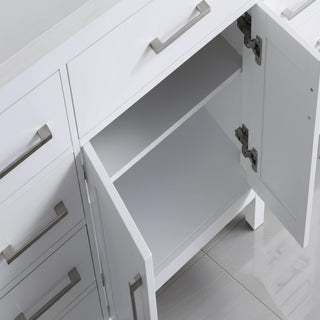 Meuble-Lavabo Autoportant 36po Blanc avec Comptoir de Quartz Blanche Neige