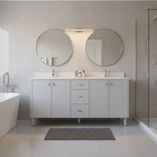 Meuble-Lavabo Autoportant 72po Gris Hampton avec Comptoir de Marbre Ingénierie Calcutta