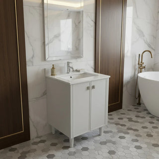 Meuble-Lavabo Autoportant 24po Gris Hampton avec Comptoir de Marbre Ingénierie Calcutta