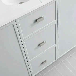 60" Hampton Grey Double Sink Freestanding Vanity with Engineered Calcutta Marble Countertop