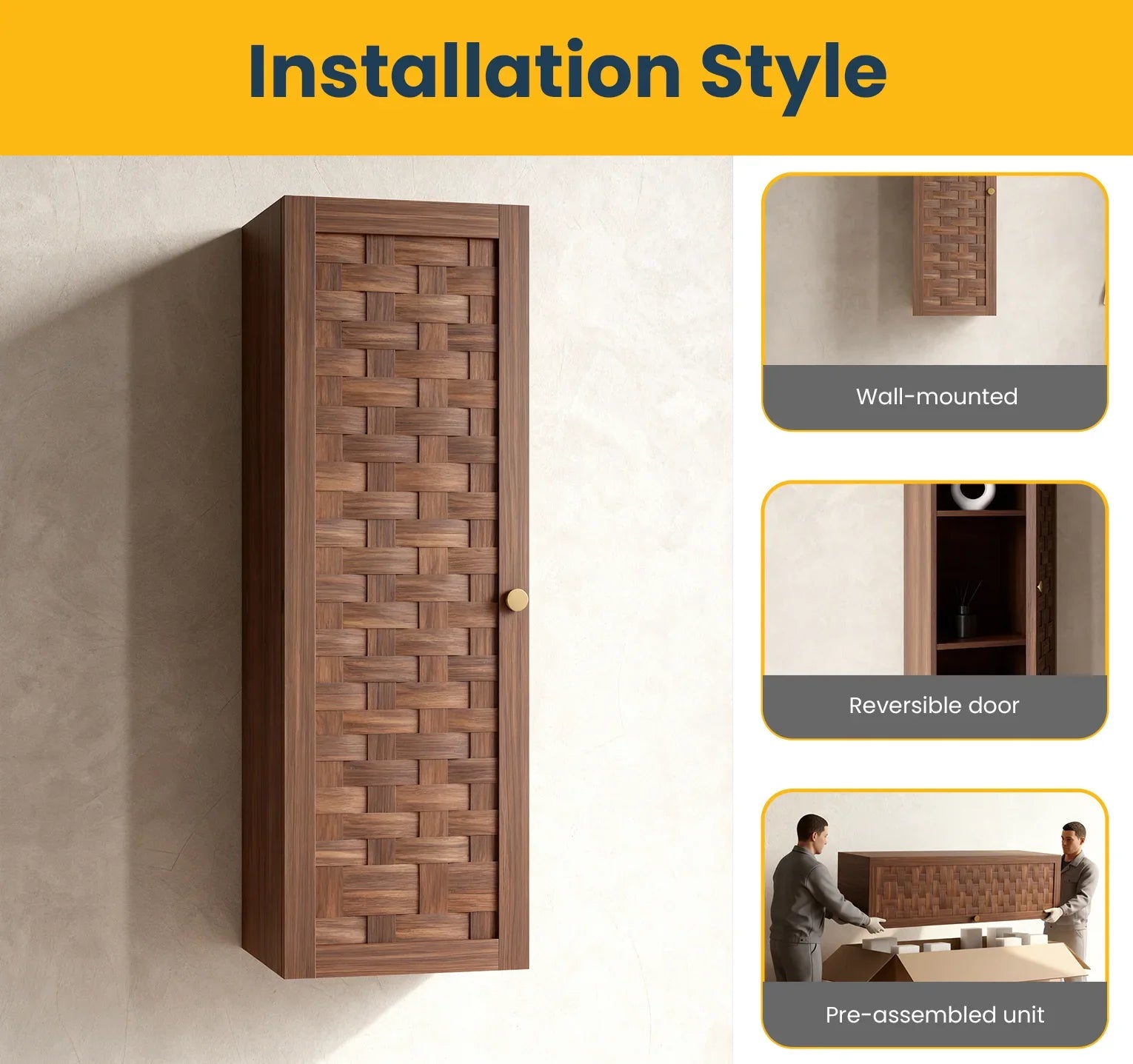 Toulouse Walnut 1-Door Side Cabinet with Shelves