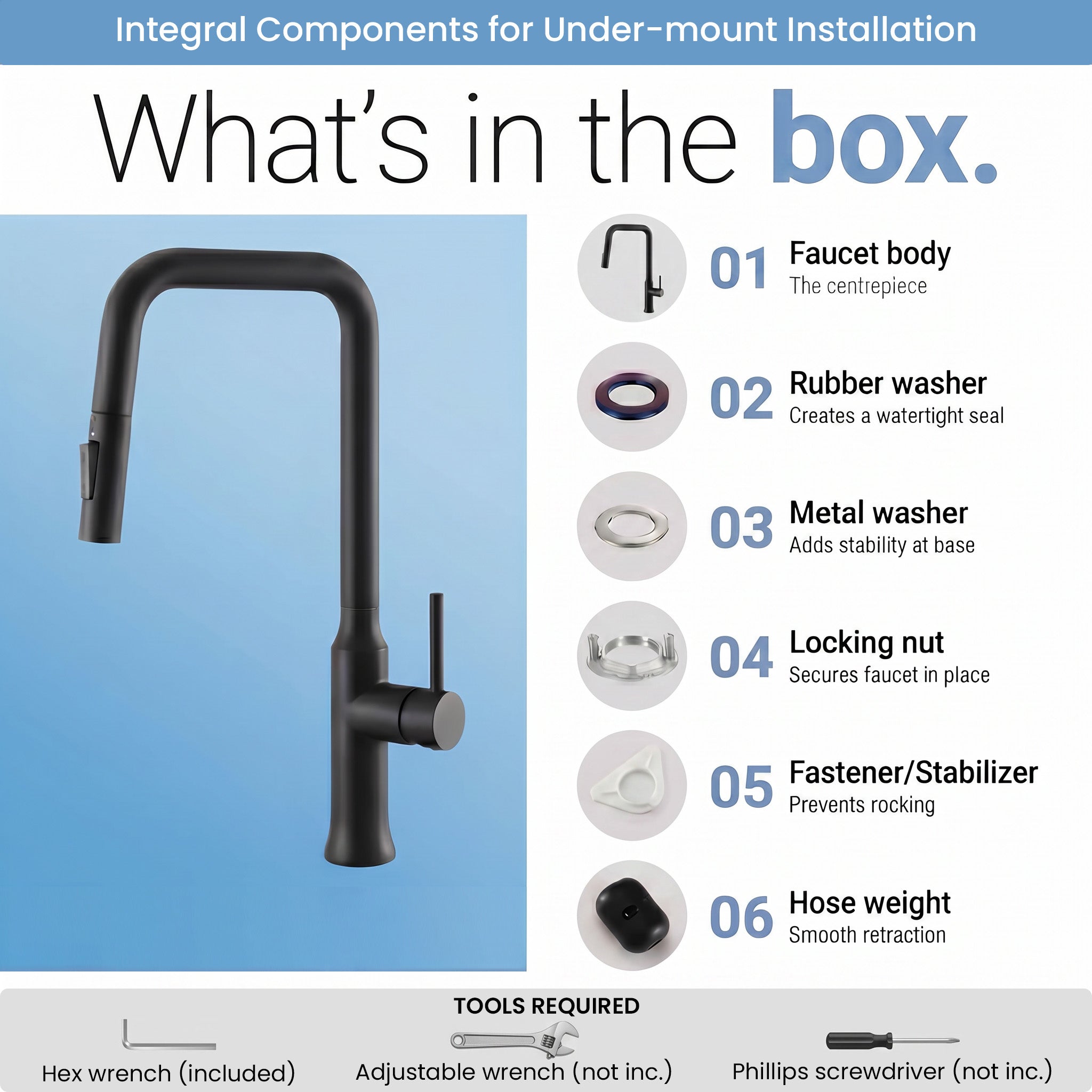 Two Function Pull Out Kitchen Faucet - Matte Black