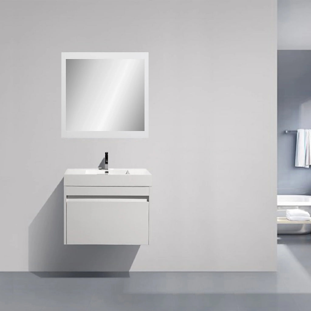 Versatile 24” White Frame Rectangular Mirror