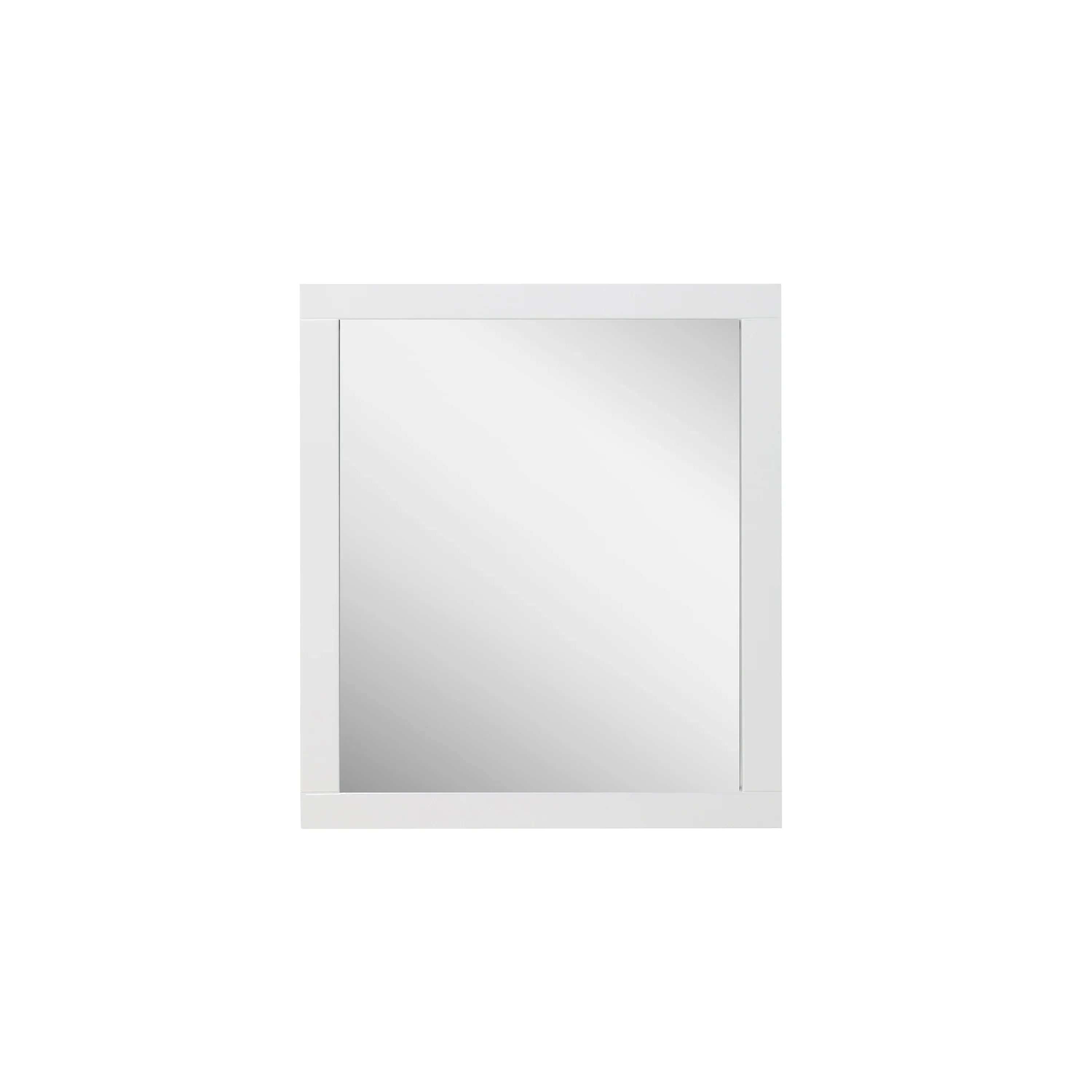 Miroir rectangulaire blanc encadré de 30po – Installation horizontale et verticale