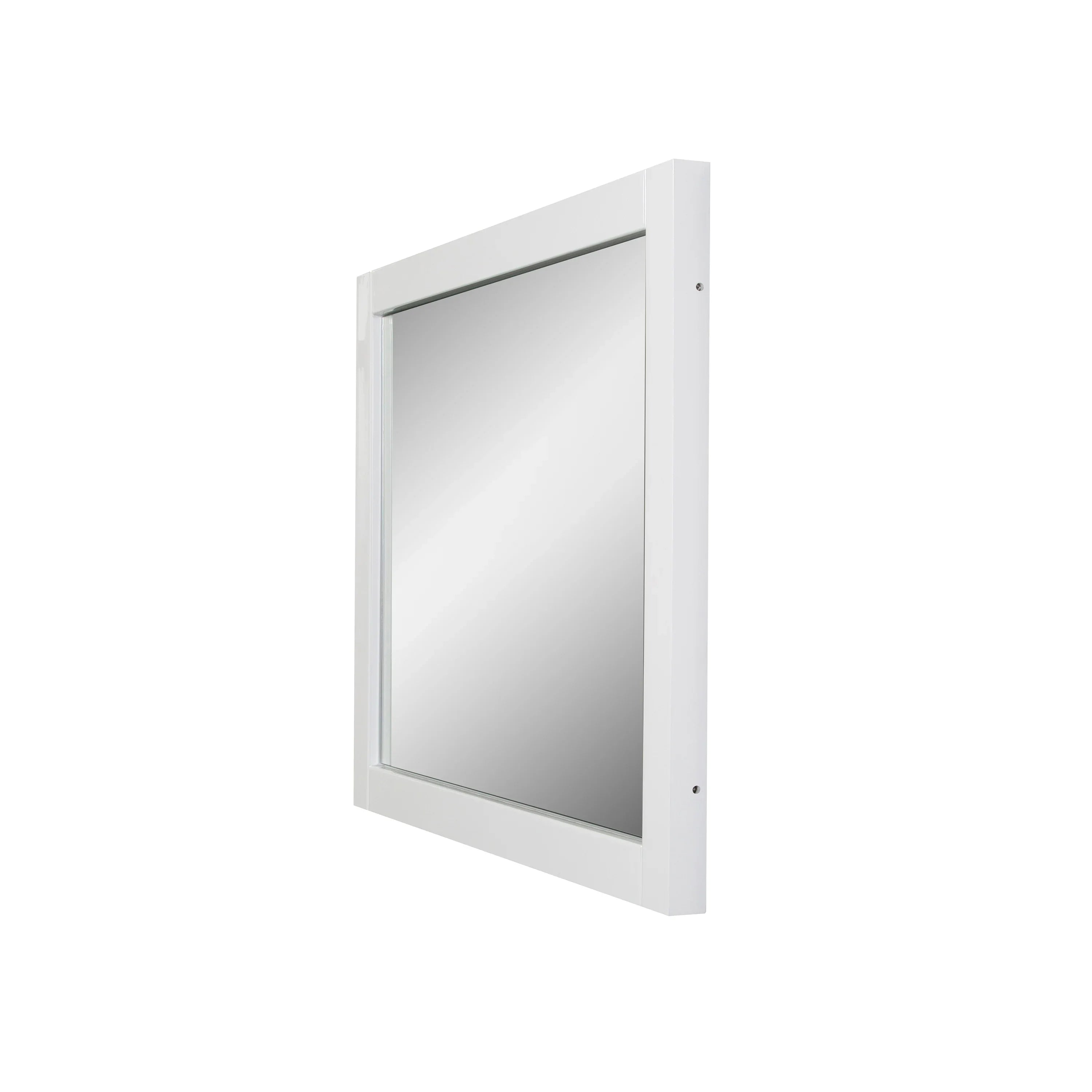 Miroir rectangulaire blanc encadré de 30po – Installation horizontale et verticale