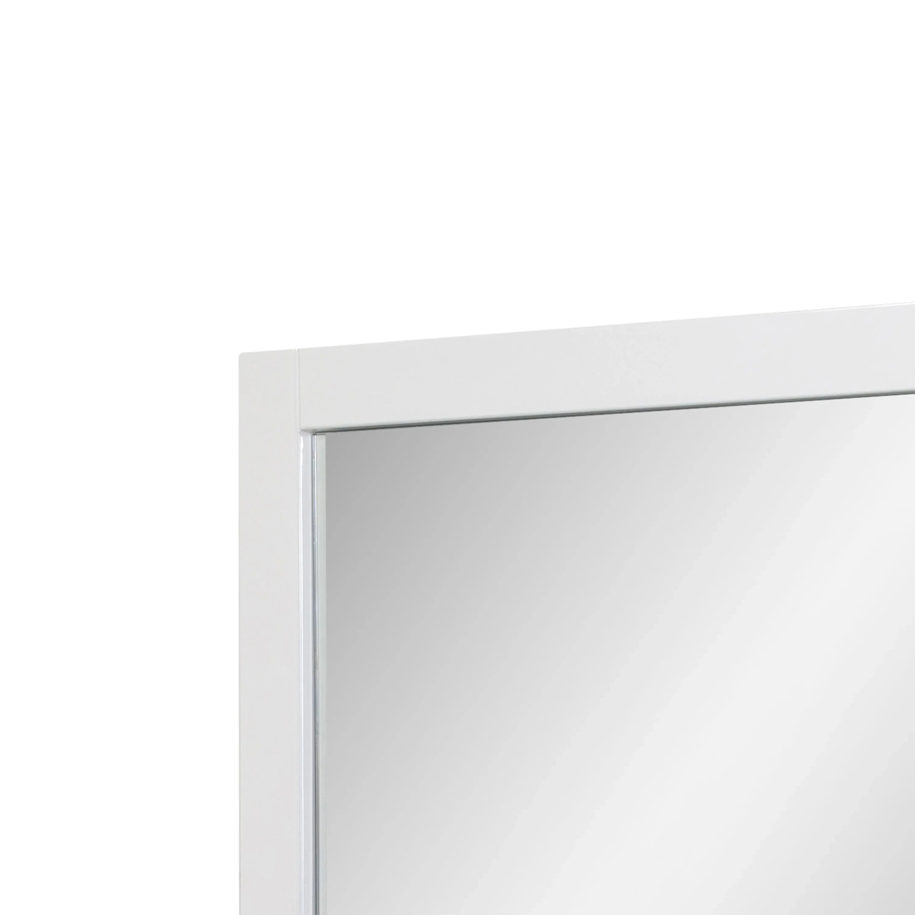 Miroir rectangulaire blanc encadré de 30po – Installation horizontale et verticale