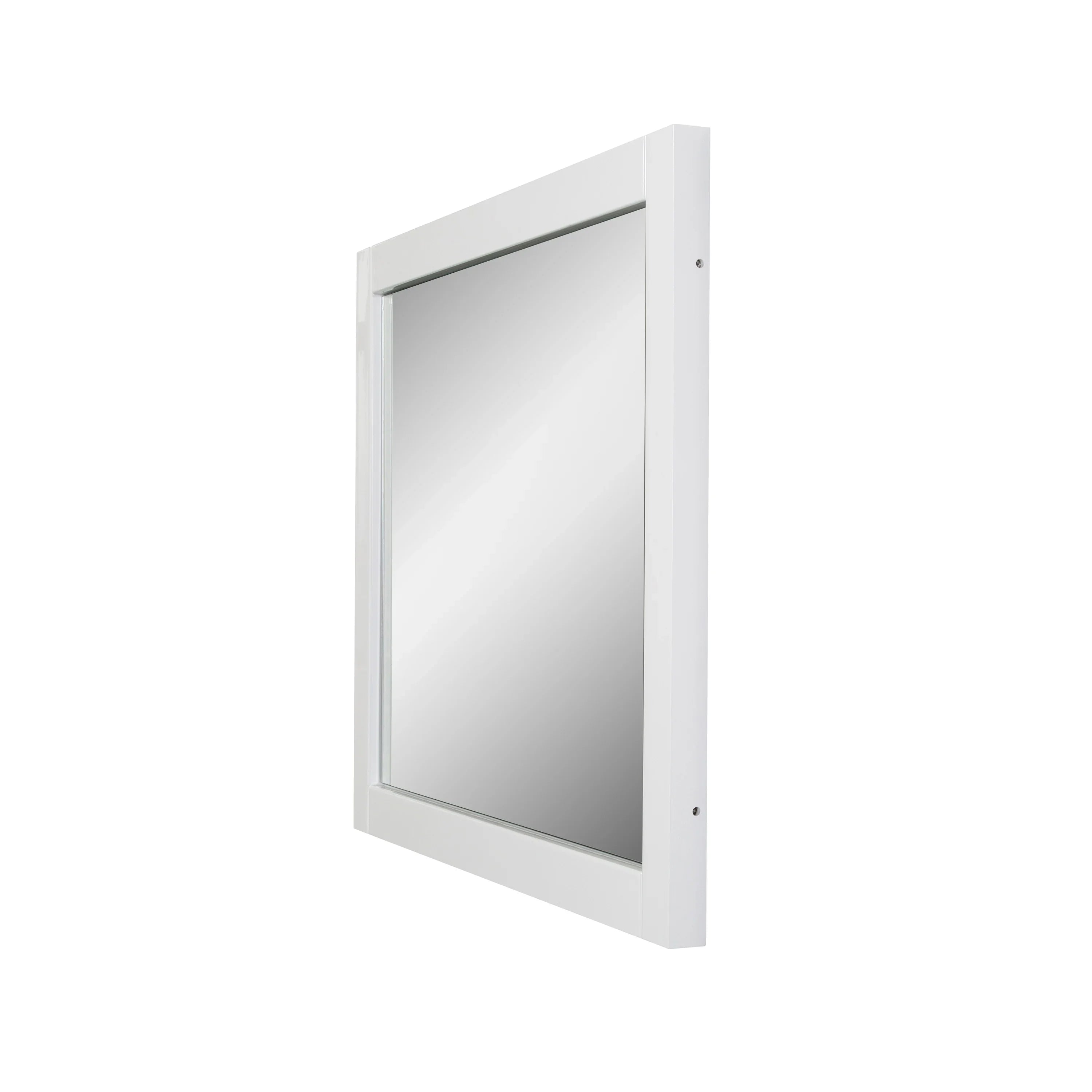 Miroir rectangulaire blanc encadré 36po – Collection Labrador