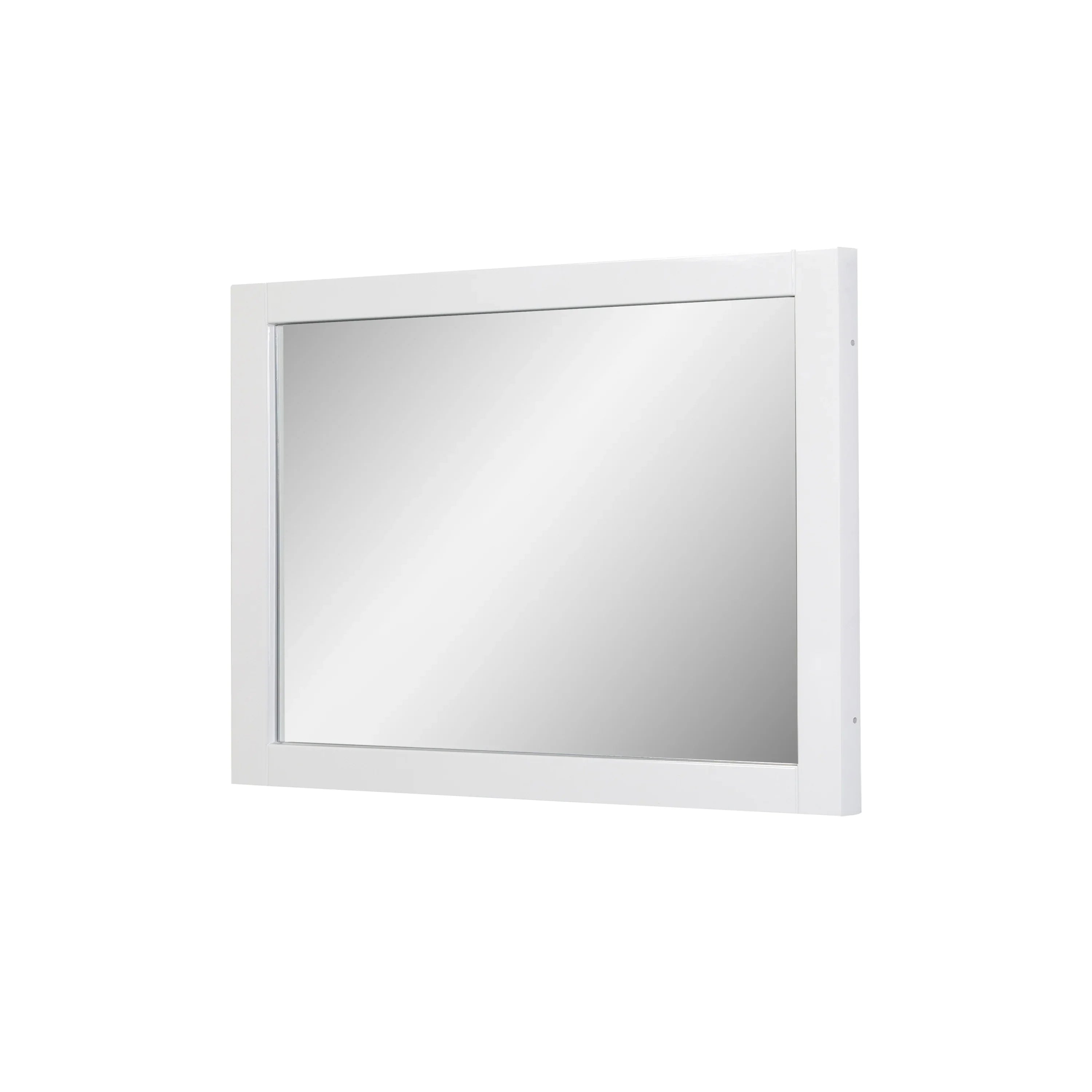 Miroir Rectangulaire Blanc Encadré de 42po - Installation Horizontale et Verticale