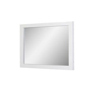 Miroir Rectangulaire à Cadre Blanc de 42 po : Installation Horizontale et Verticale