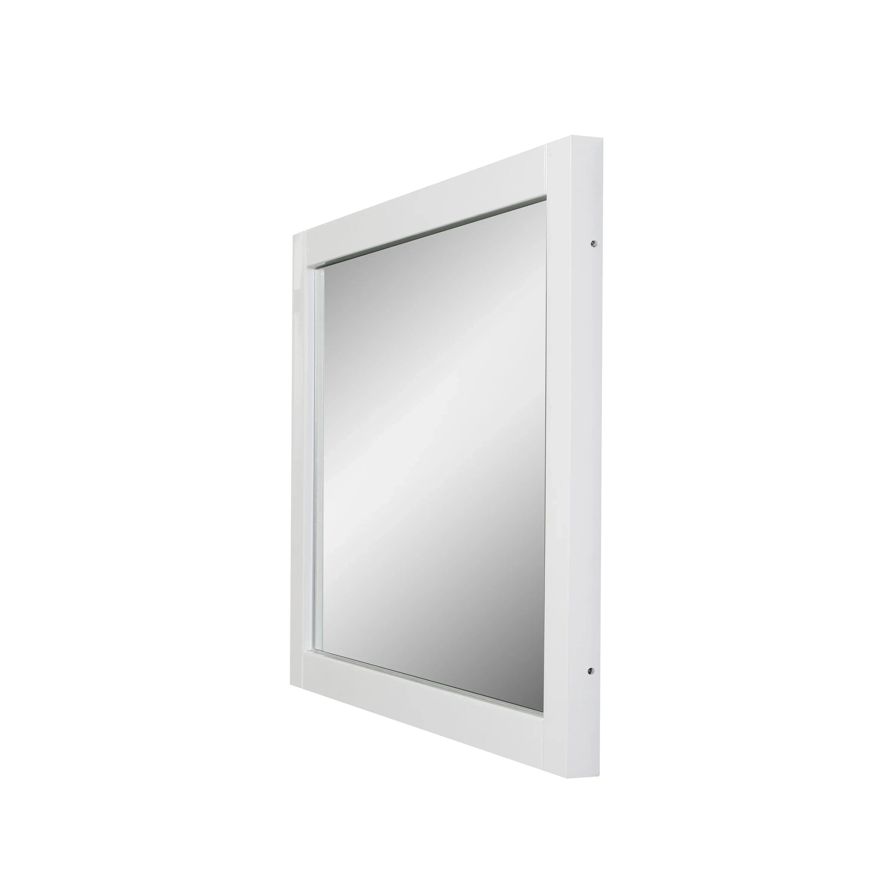 Miroir Rectangulaire Blanc Encadré de 42po - Installation Horizontale et Verticale
