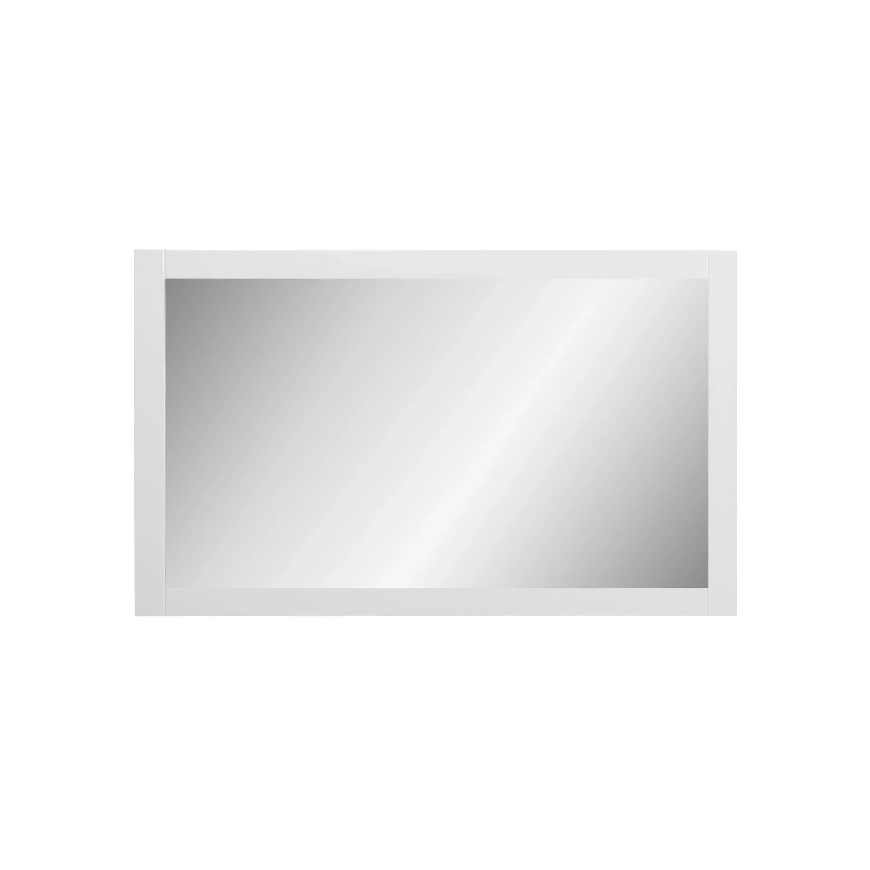 48" Rectangular White Framed Bathroom Mirror