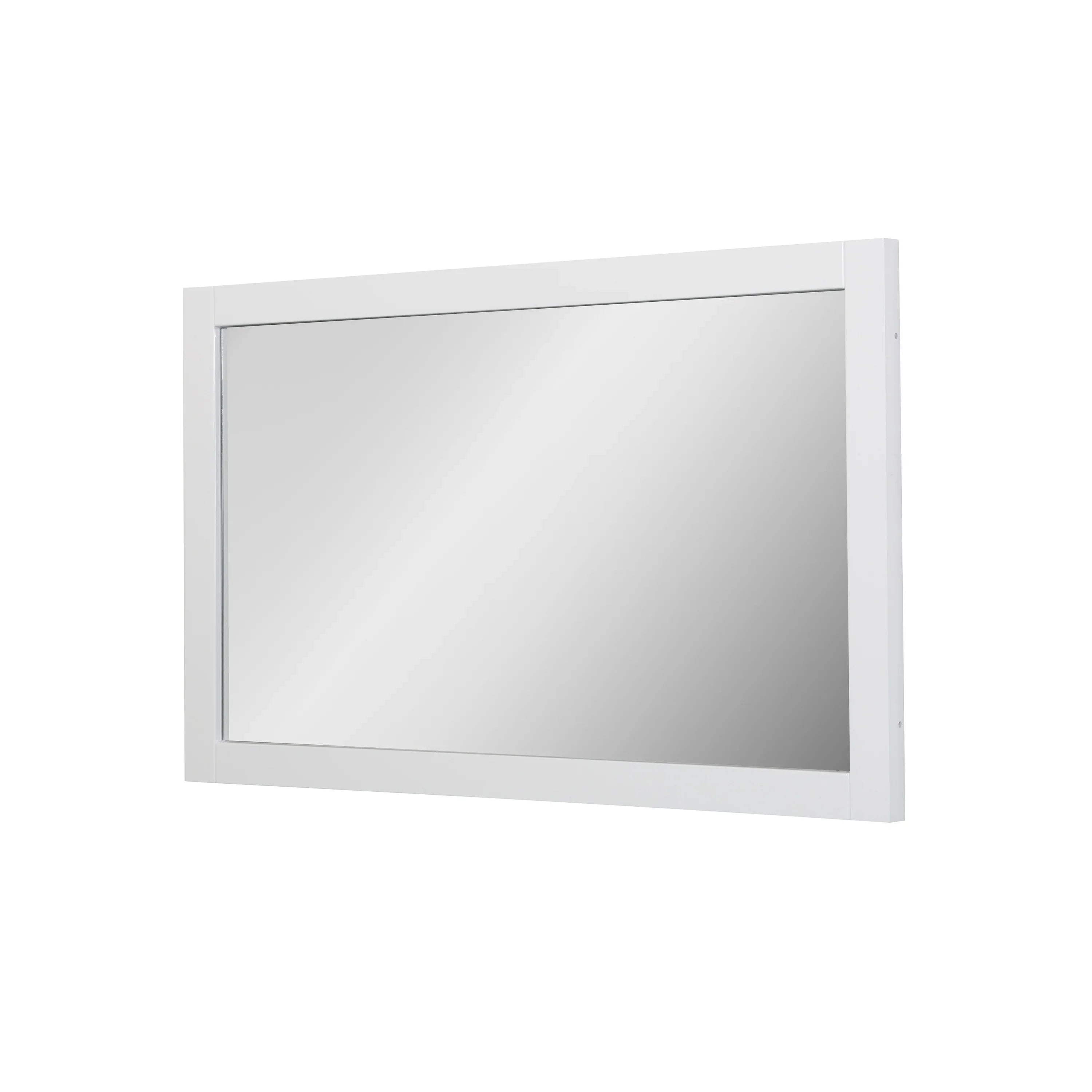 48" Rectangular White Framed Bathroom Mirror