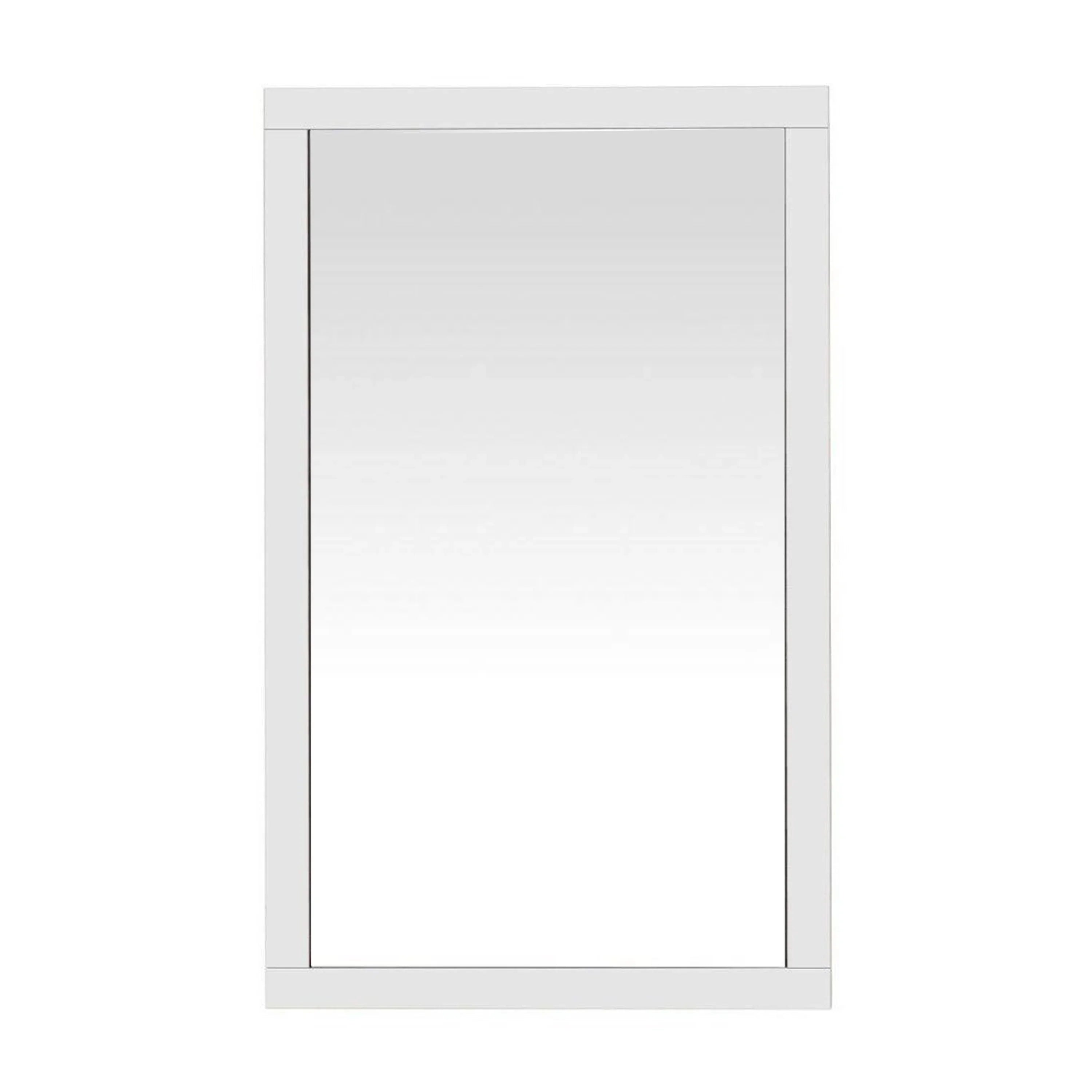 48" Rectangular White Framed Bathroom Mirror