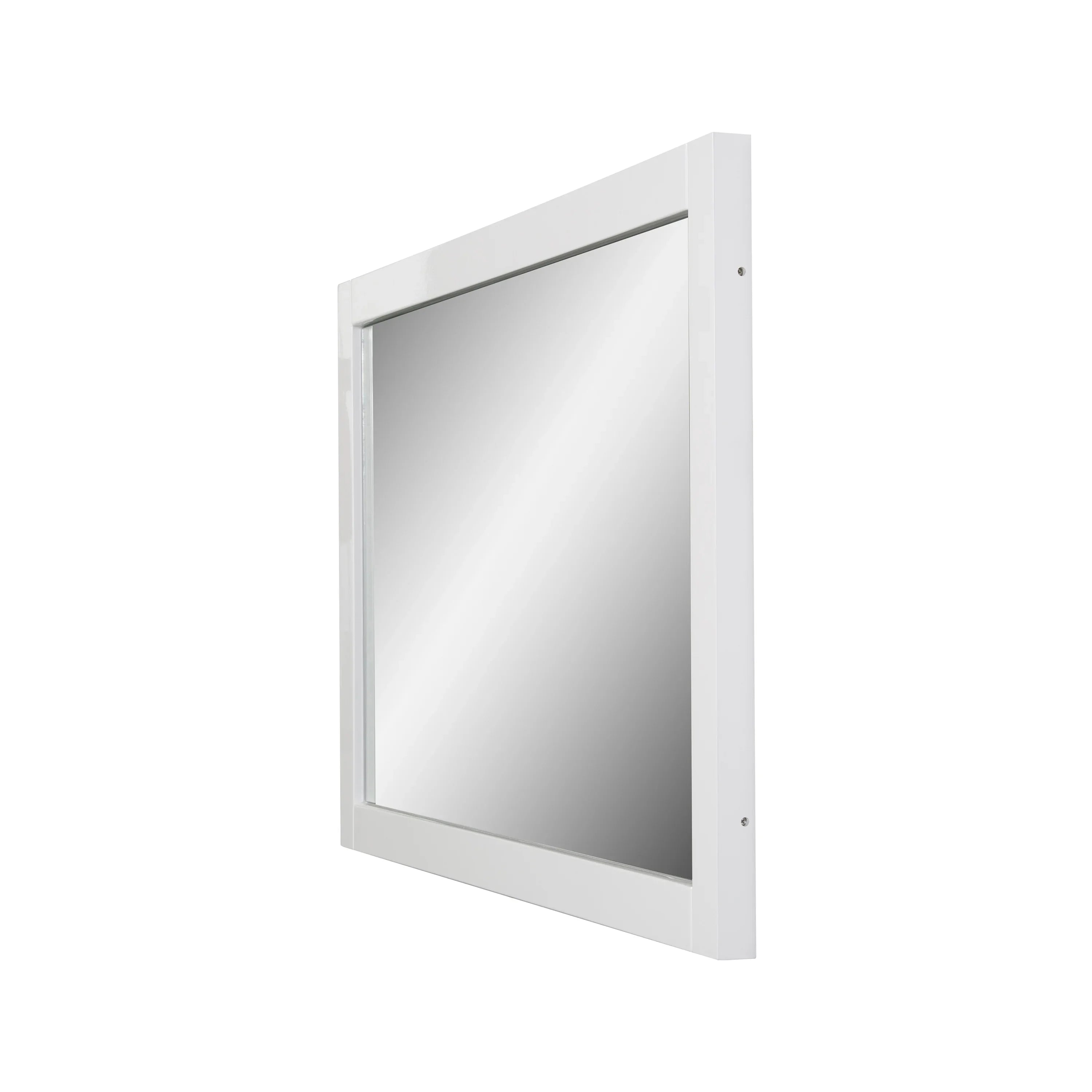 48" Rectangular White Framed Bathroom Mirror