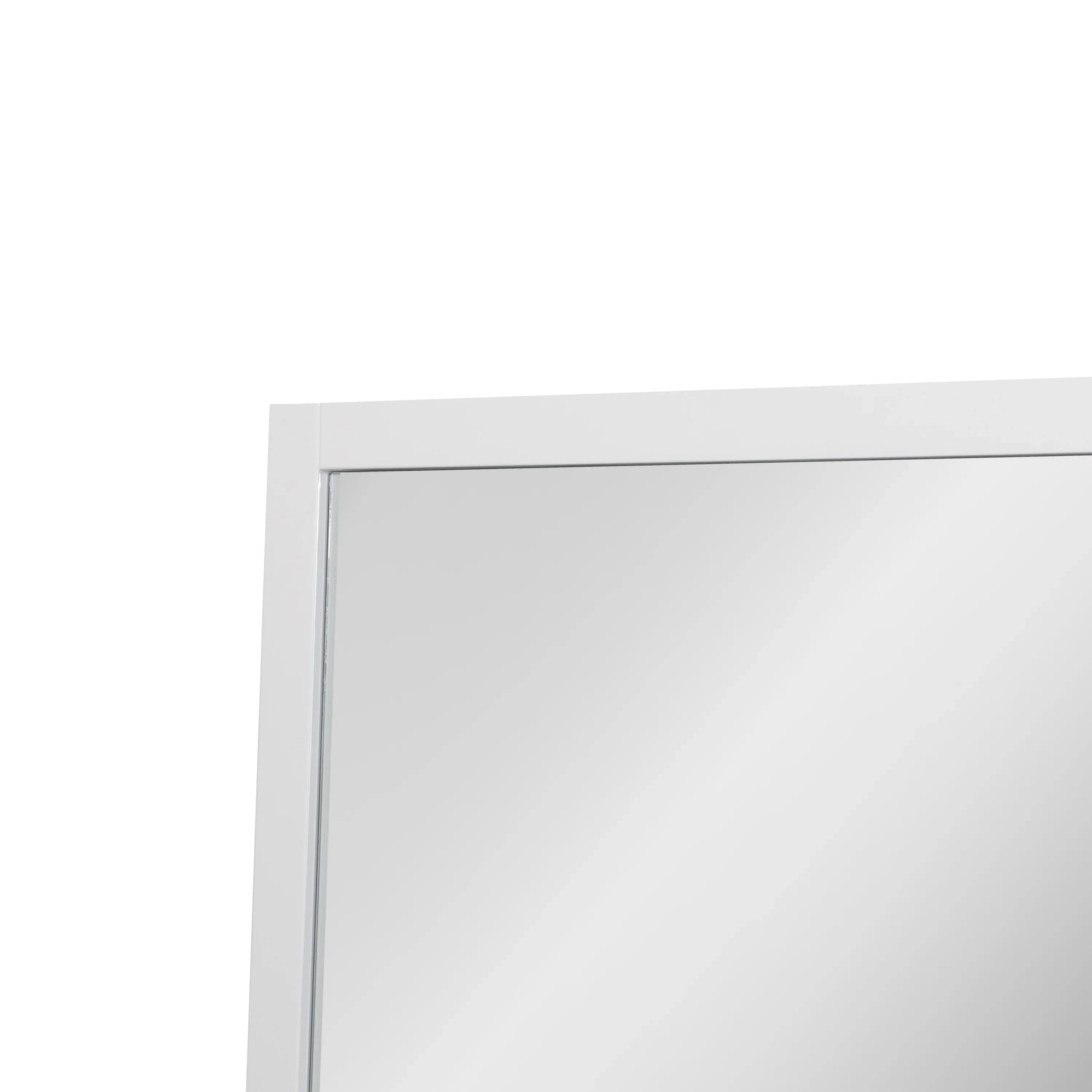 48" Rectangular White Framed Bathroom Mirror