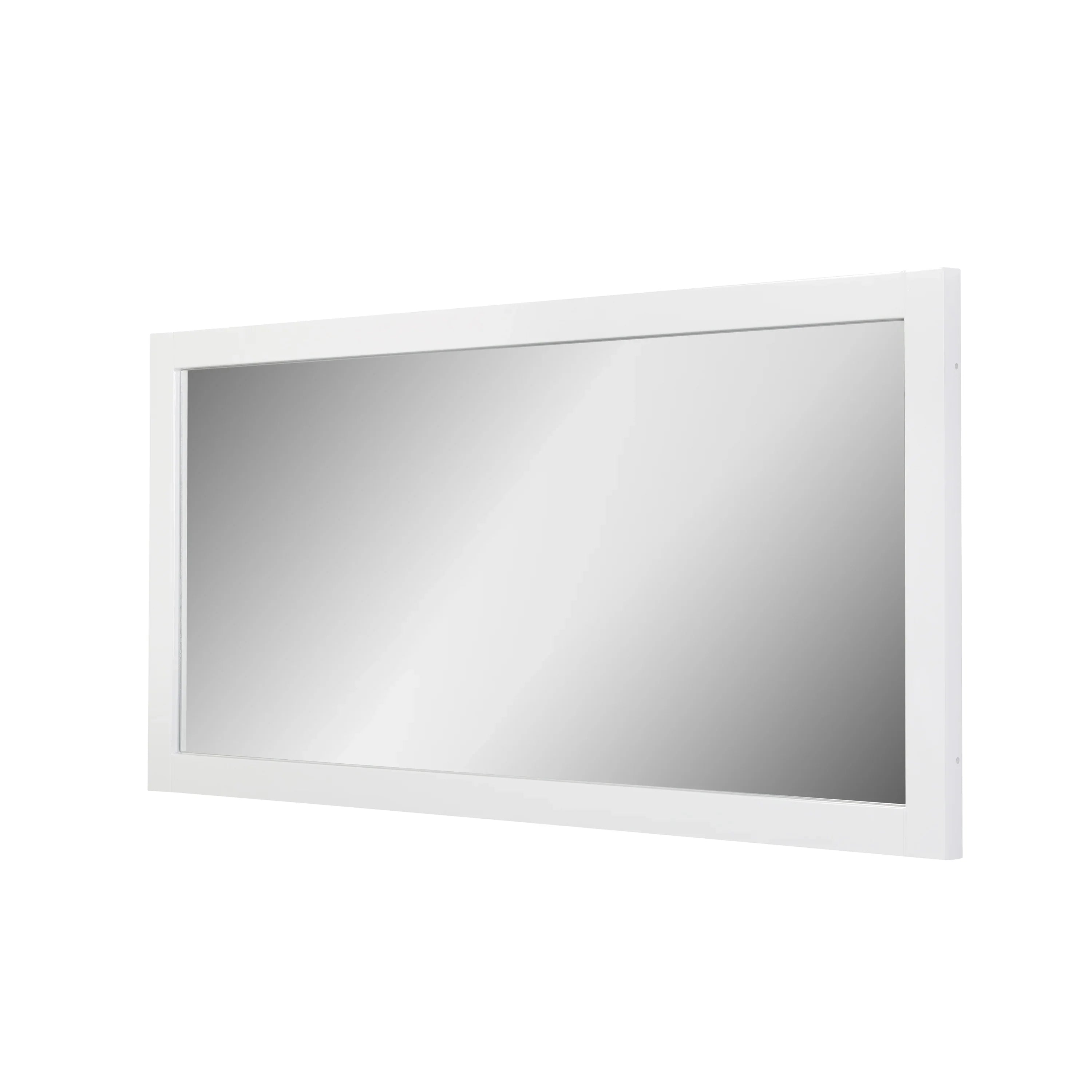Miroir rectangulaire blanc encadré de 60po – Installation horizontale et verticale
