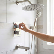 Lido Brushed Nickel 3-Function Bathroom Shower Set with Thermostatic Mixer