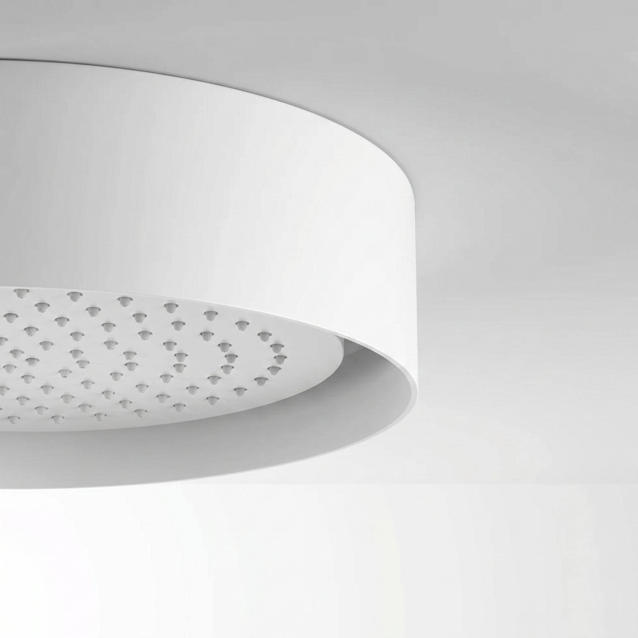 Showerhead White and Chrome with LED - Round