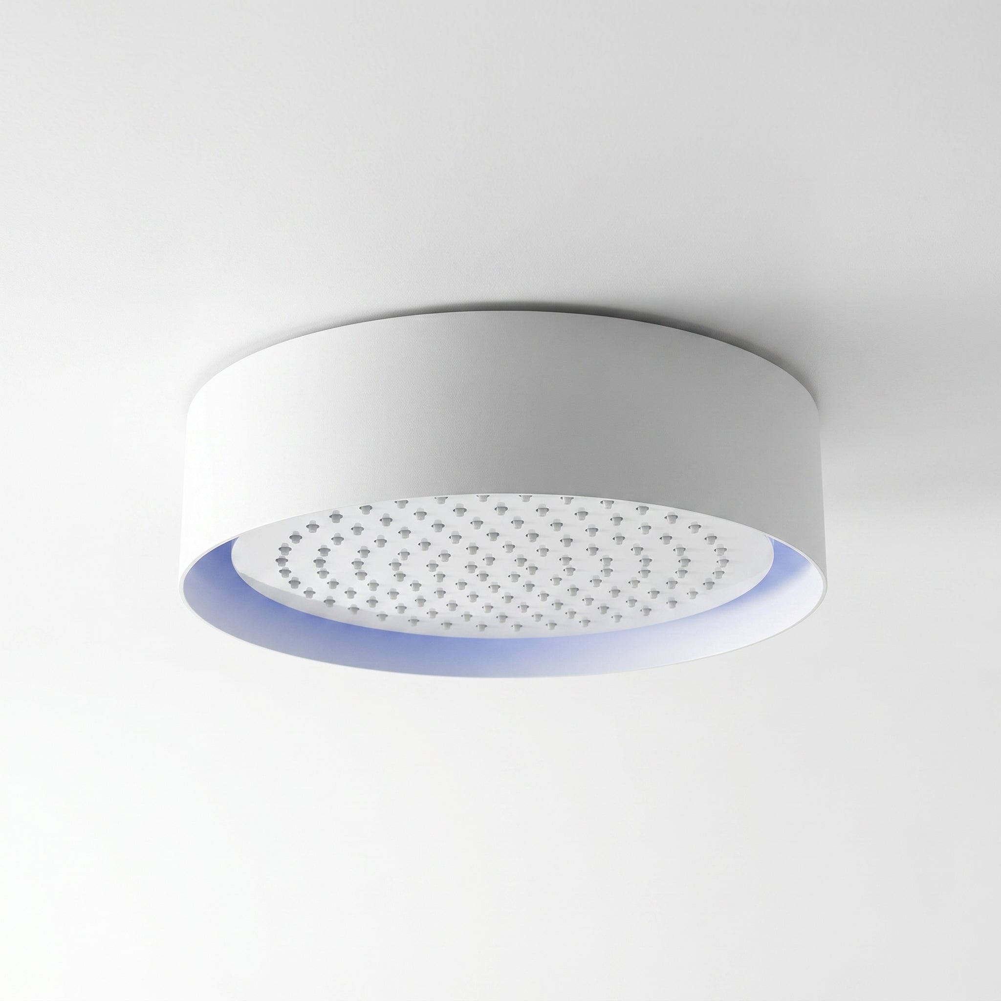 Showerhead White and Chrome with LED - Round