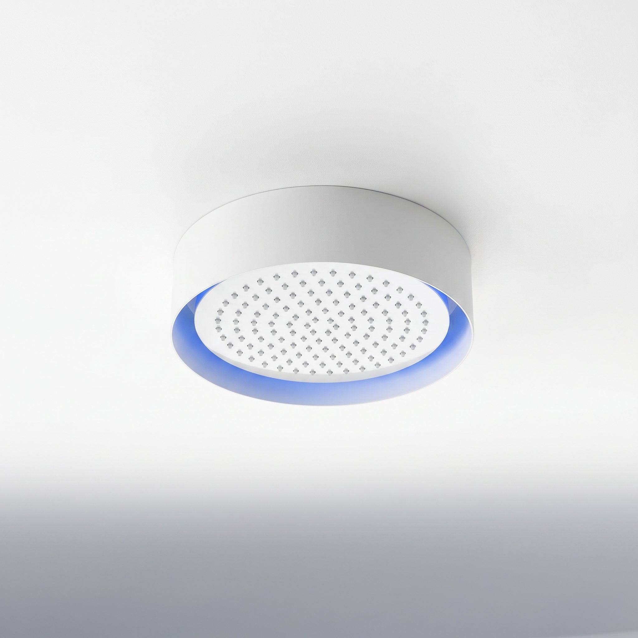 Showerhead White and Chrome with LED - Round