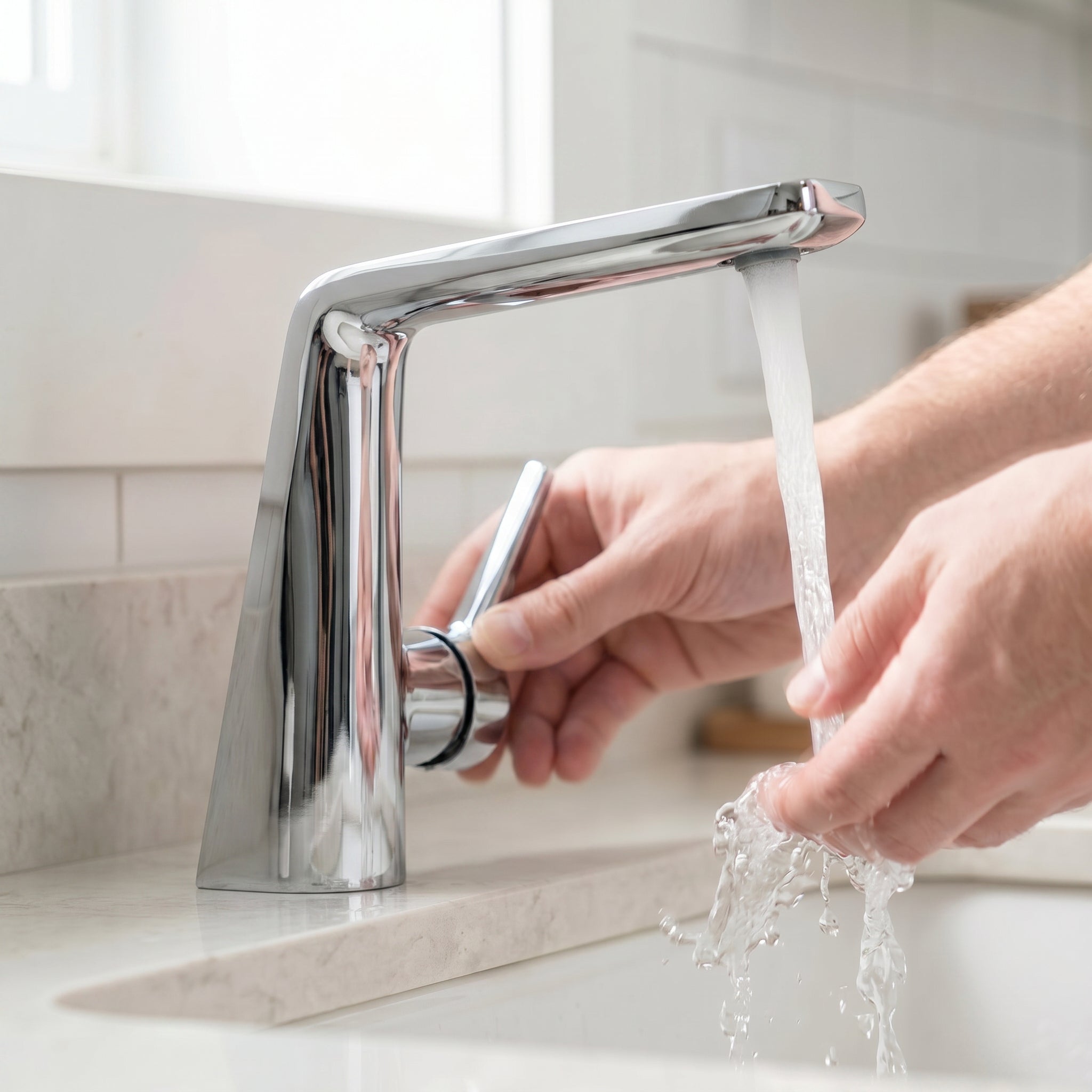 Robinet de Lavabo de Salle de Bains à 1 Poignée Liverpool en Chromé