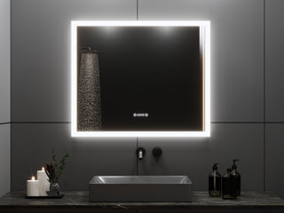 Miroir LED Chrono 36" - Bord givré avec durée, température et désembuage