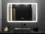 48" x 30" Smart LED Bathroom Mirror with Time & Temperature Display