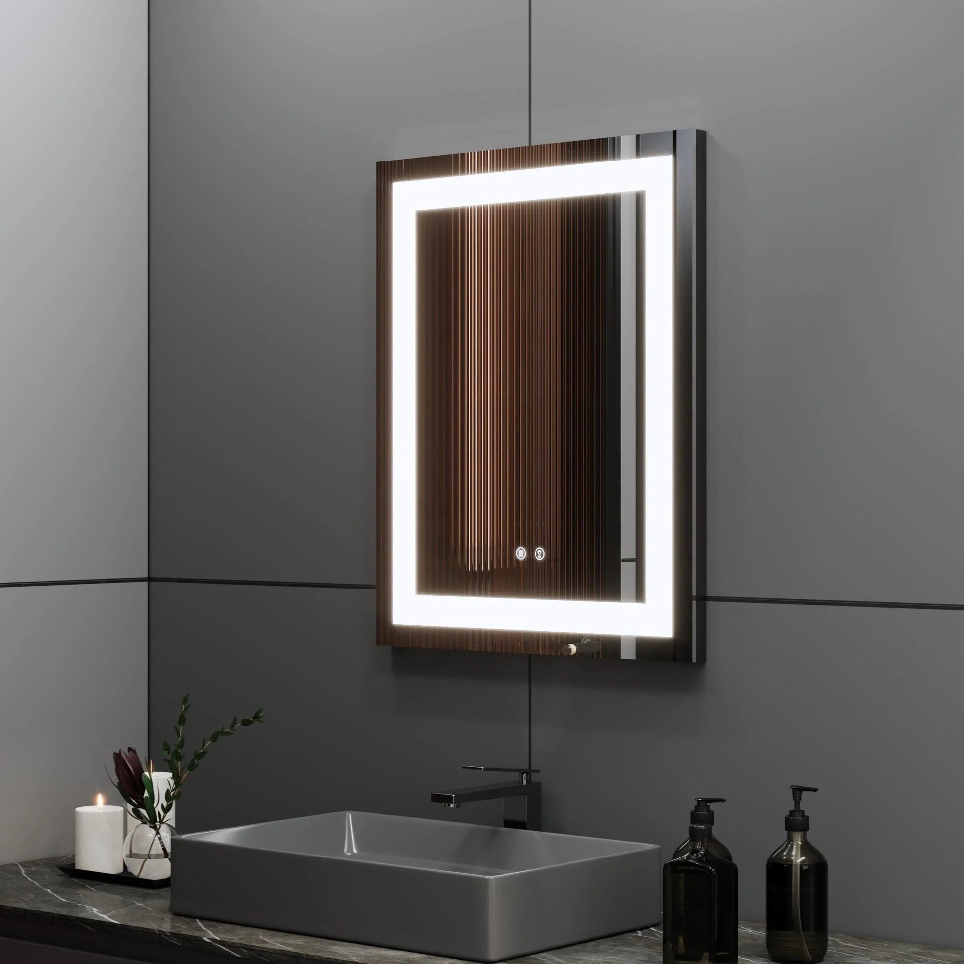 24" LED Mirror : Aura Collection - Golden Elite Deco
