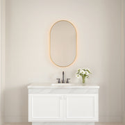 24" x 40" LED Oval Bathroom Mirror with Brushed Gold Frame