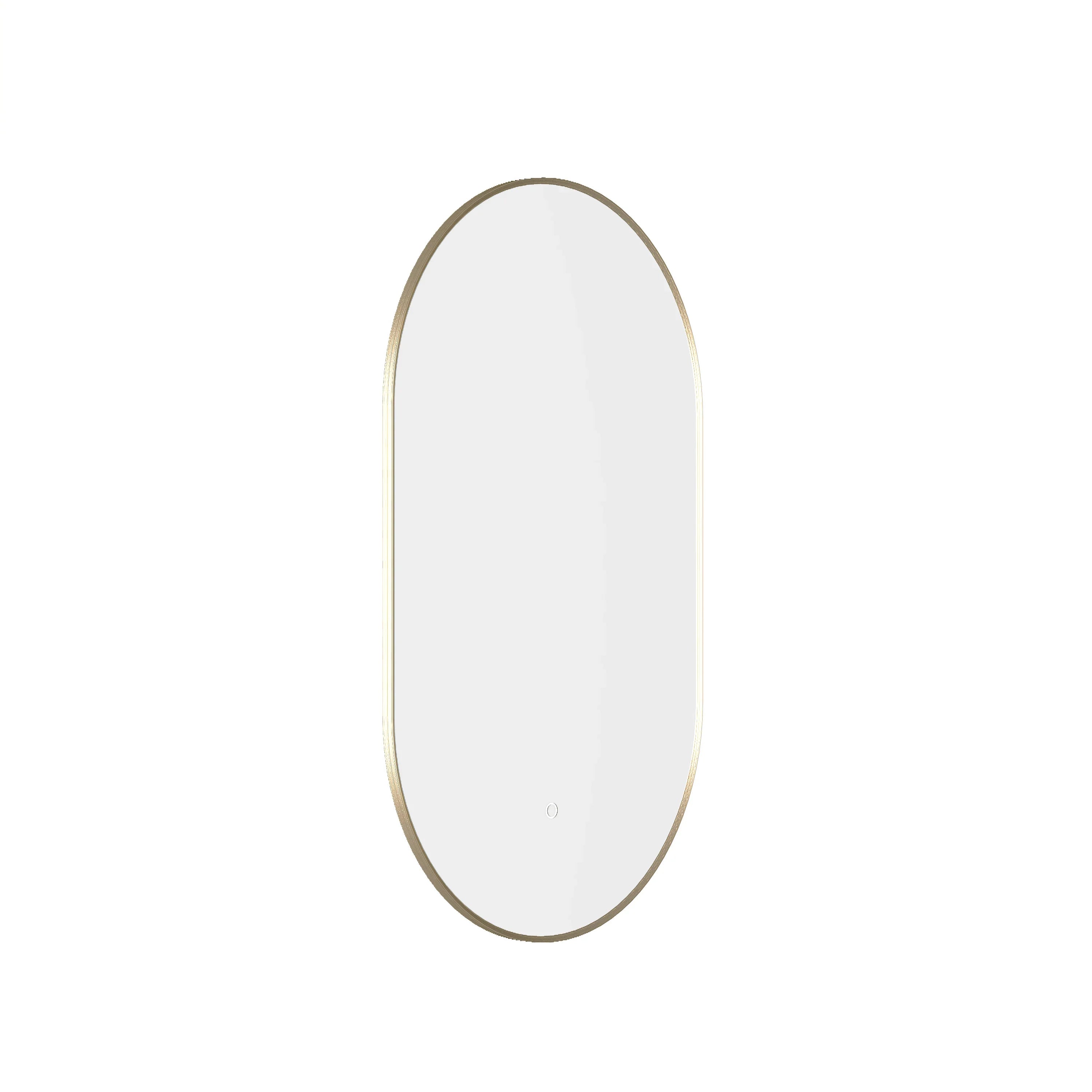 24" x 40" LED Oval Bathroom Mirror with Brushed Gold Frame