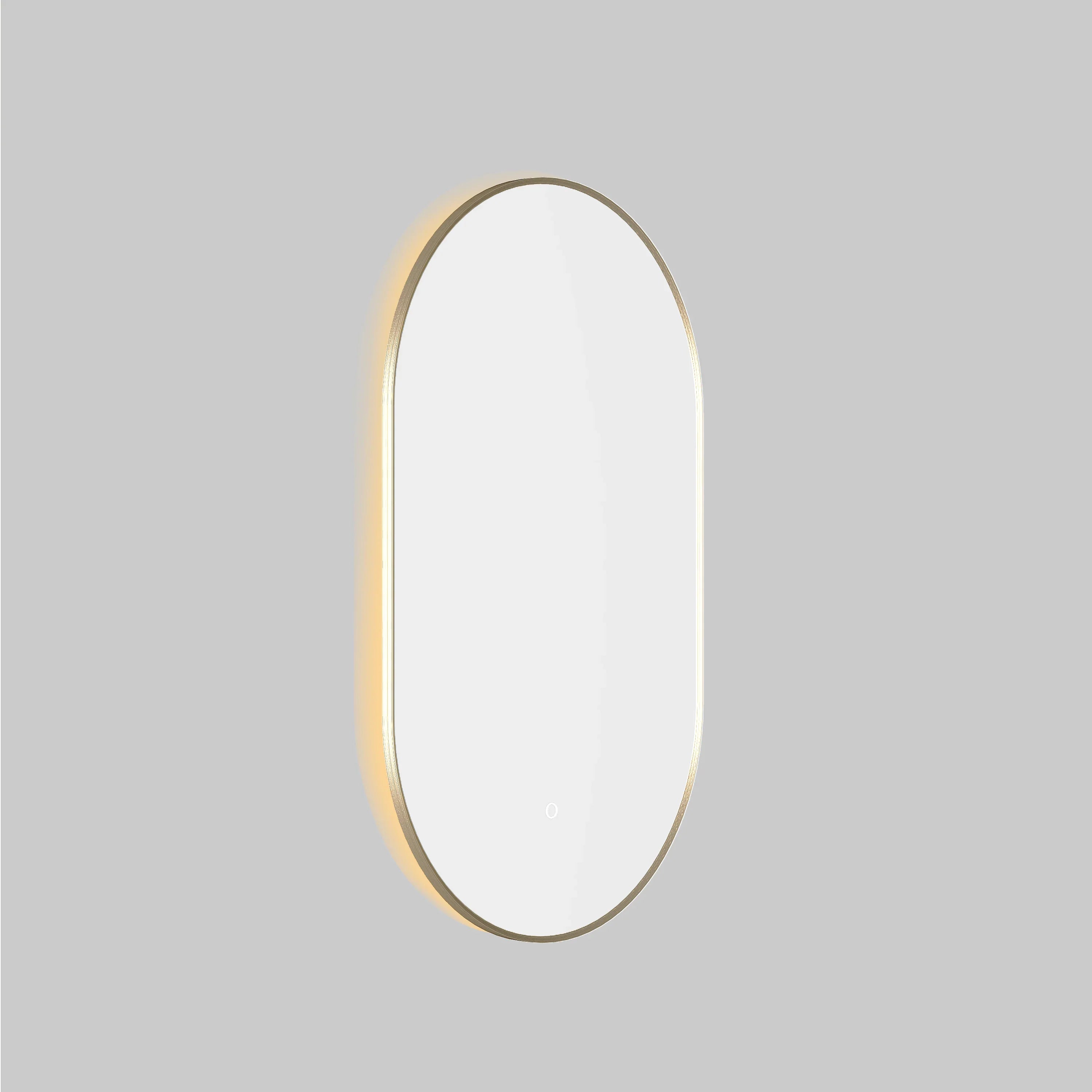 24" x 40" LED Oval Bathroom Mirror with Brushed Gold Frame