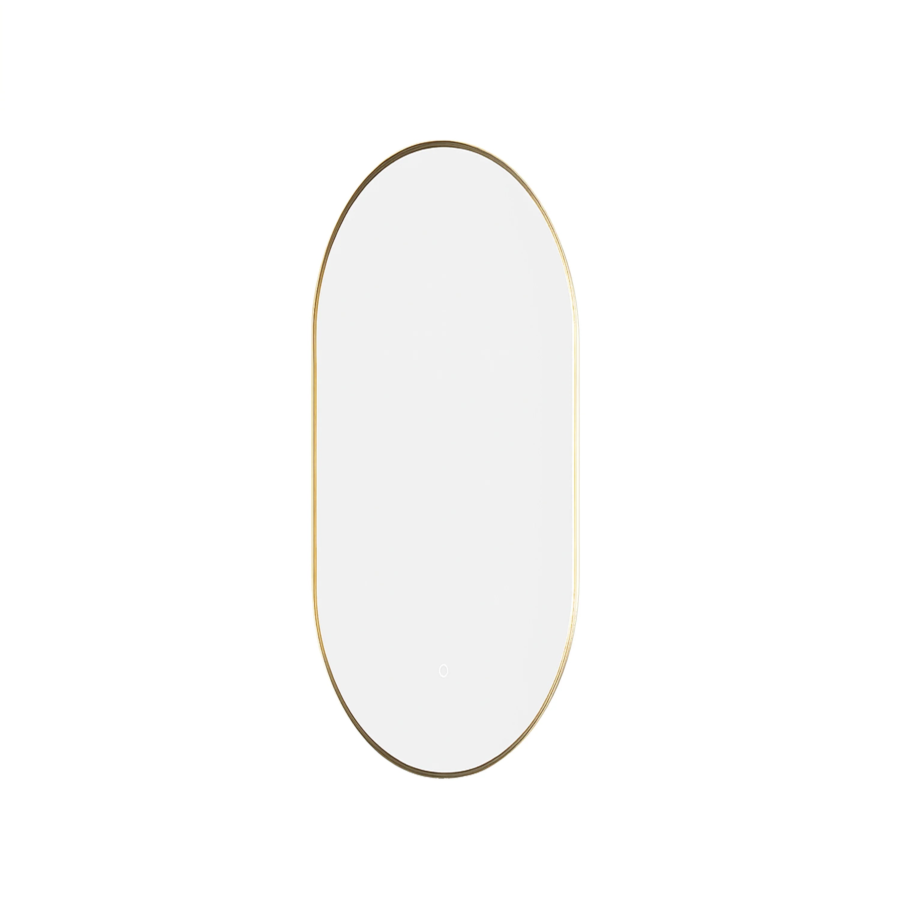 24" x 40" LED Oval Bathroom Mirror with Brushed Gold Frame