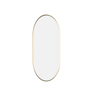 Miroir de Salle de Bain Ovale à DEL 24 po x 40 po avec Cadre Doré Brossé – Miroir Antibuée avec Contrôle de Gradation Adaptatif, Luminosité et Température de Couleur Réglables (3000K/4000K/6000K)
