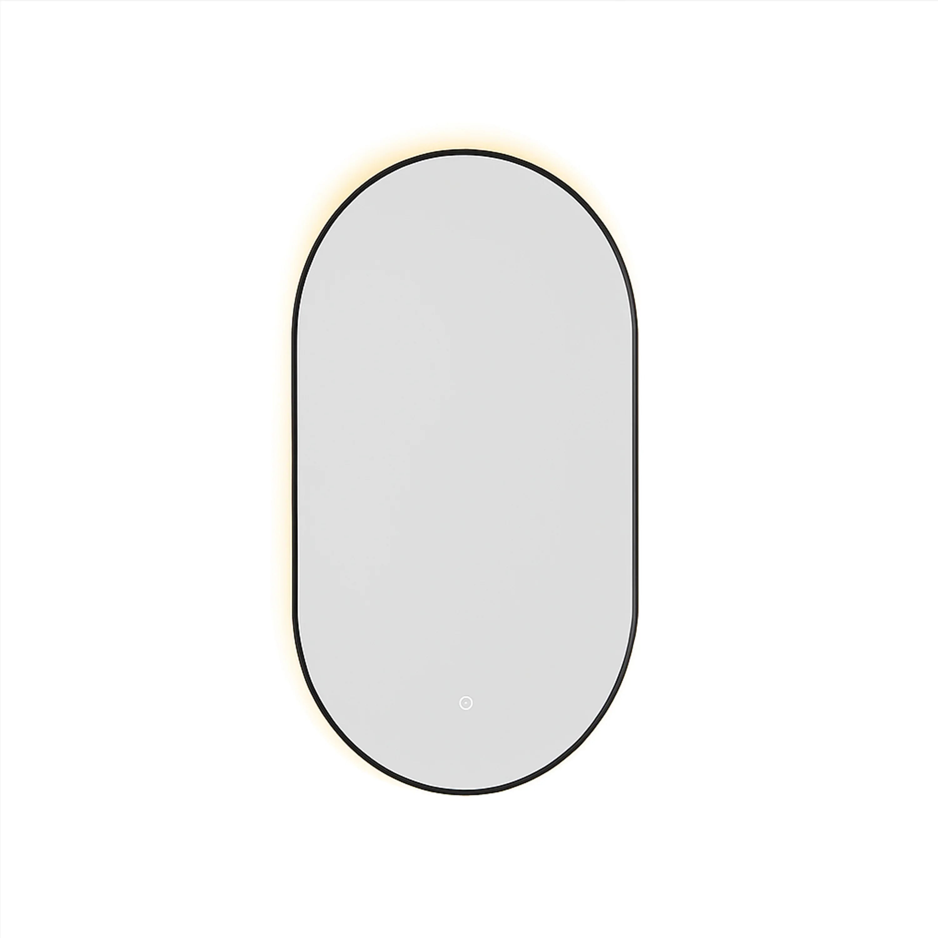 24" x 40" LED Oval Bathroom Mirror with Black Frame and Defogger