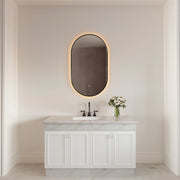 24" x 40" LED Oval Bathroom Mirror with Black Frame and Defogger
