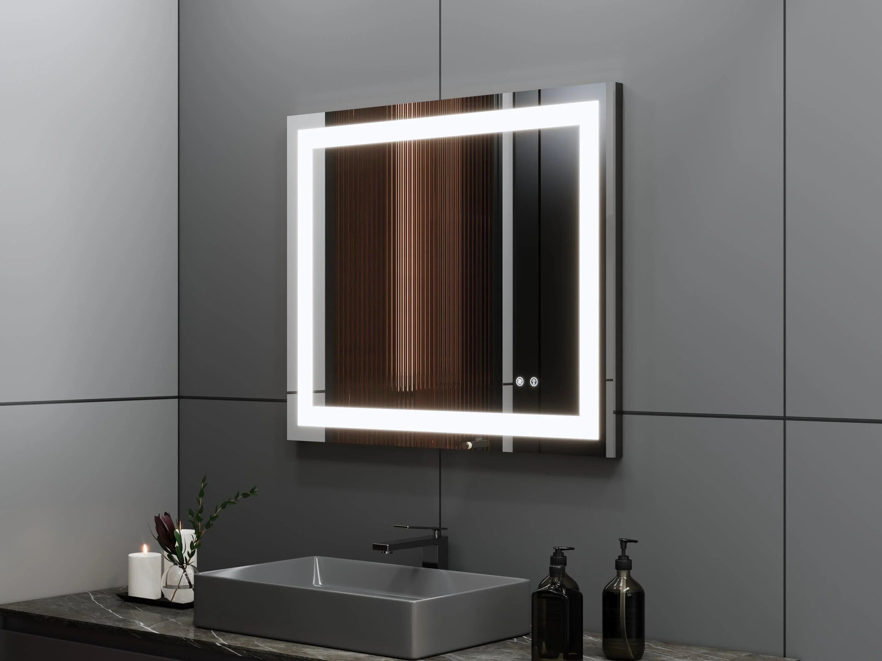36" LED Mirror : Aura Collection - Golden Elite Deco