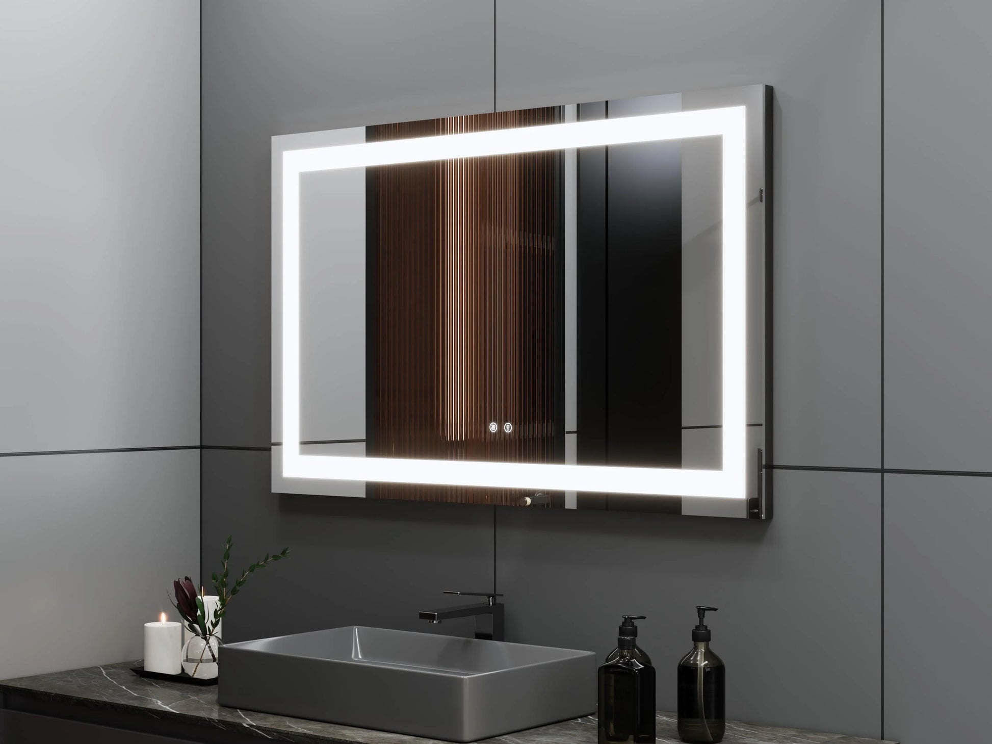 48" LED Mirror : Aura Collection - Golden Elite Deco