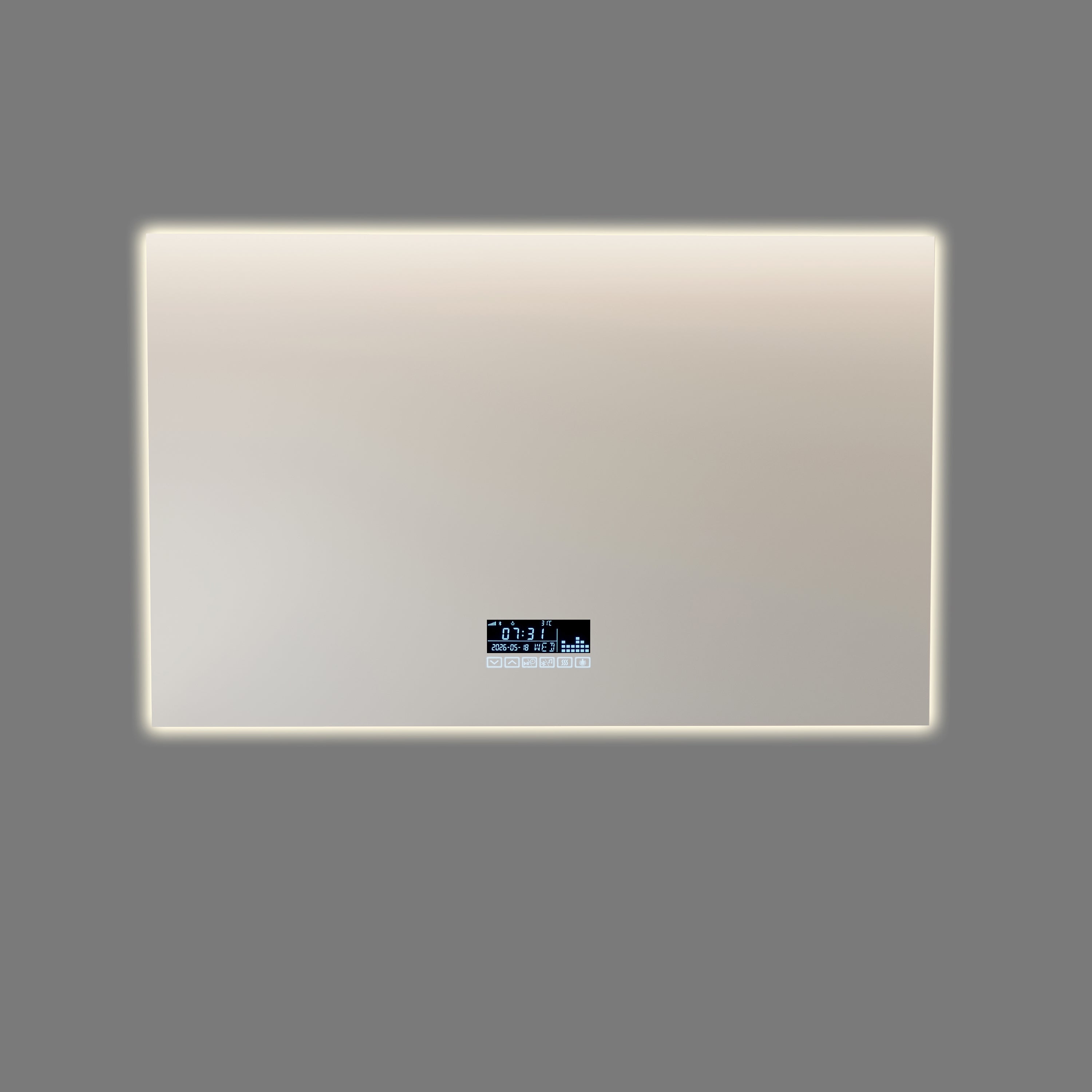 48" x 30" Smart LED Backlit Bathroom Mirror with Bluetooth Speakers & Anti-Fog