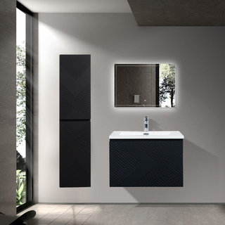 Bathroom Linen Cabinet - Matte Black
