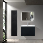 Bathroom Wall Hung Linen Cabinet - Matte Black
