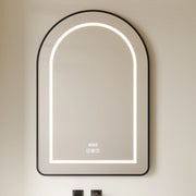 24" x 36" Arched LED Medicine Cabinet with Matte Black Aluminum Frame