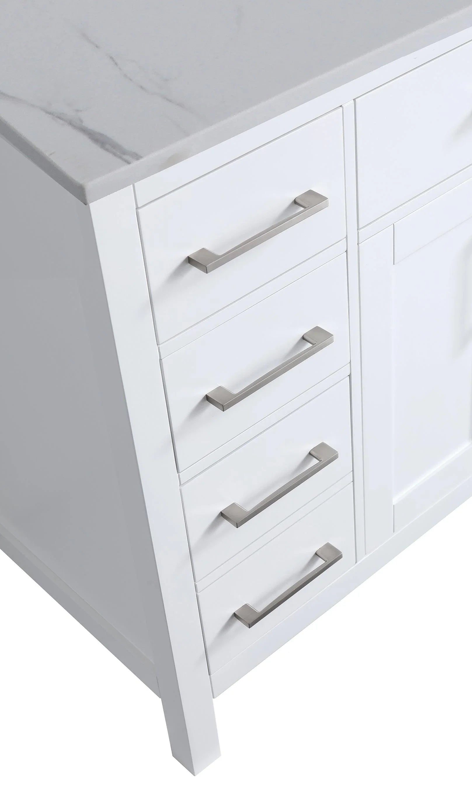 Meuble-Lavabo Autoportant 36po Blanc avec Comptoir de Marbre Ingénierie Calcutta